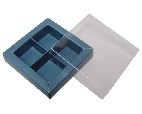 Windowbox 66x66x19mm 4 division sea blue 