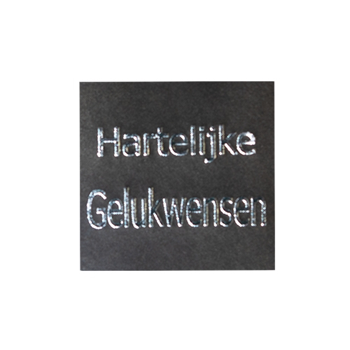 Wish label Hartelijke Gelukwensen black silver 500pcs