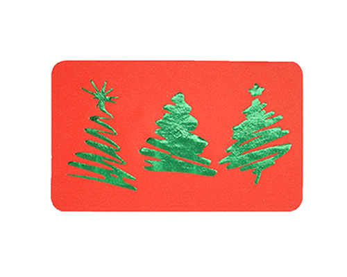 label 3 xmastree red/green 50x30mm rol/500st