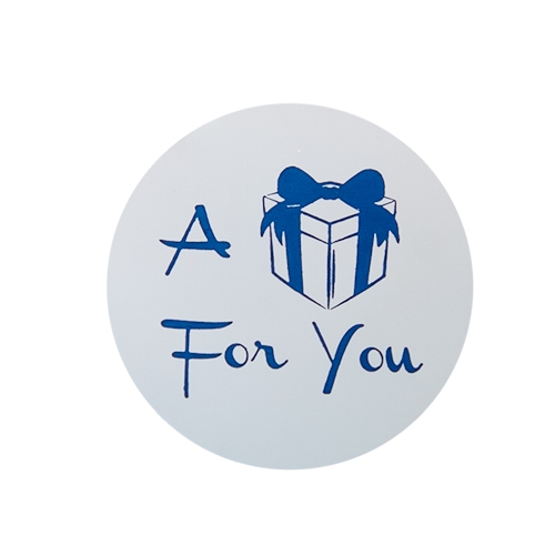 Label A gift for you shiny white/matte blue 500pcs