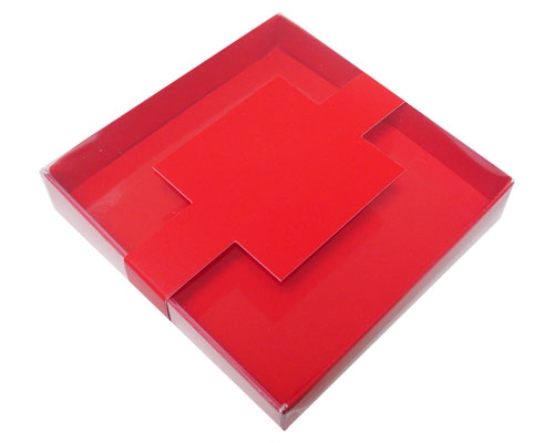 Windowbox carre small with sleeve 110x110x19mm strawberry