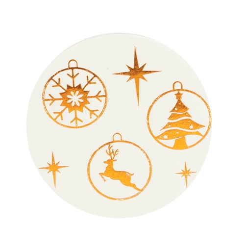 Label Christmas ornament white shiny copper 500pcs