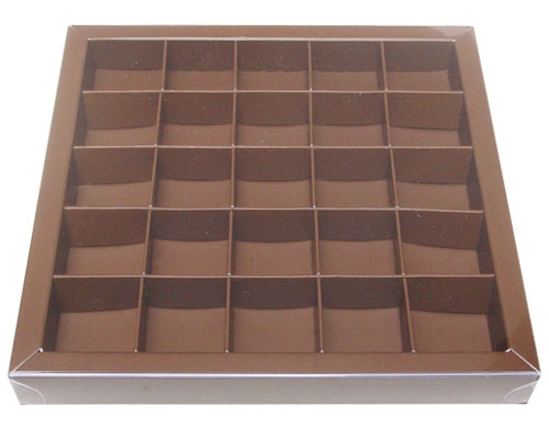 Windowbox 166x166x19mm 25 division brown
