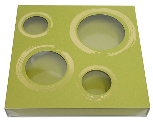 Windowbox 4 circle large 140x140x19mm almond