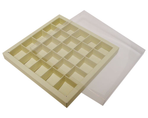 Windowbox 166x166x19mm 25 division ivory