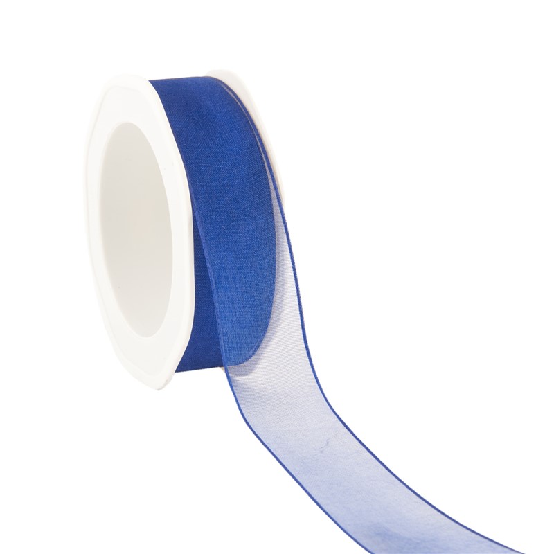 organza N 77wired edge medium blue