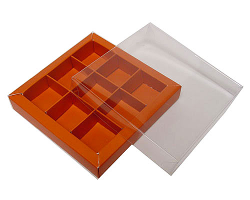 Windowbox 100x100x19mm 9 division sunset orange