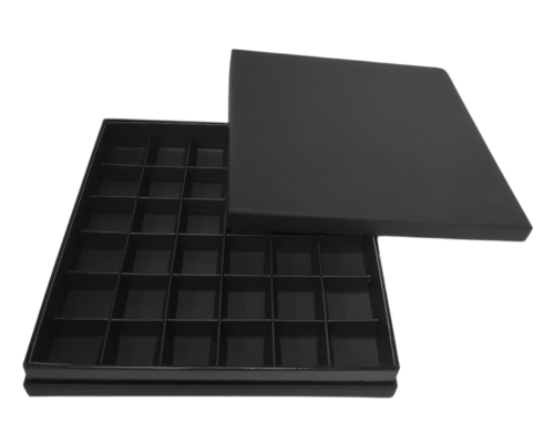 Portofino box L204xW204xH31mm + compartments black black