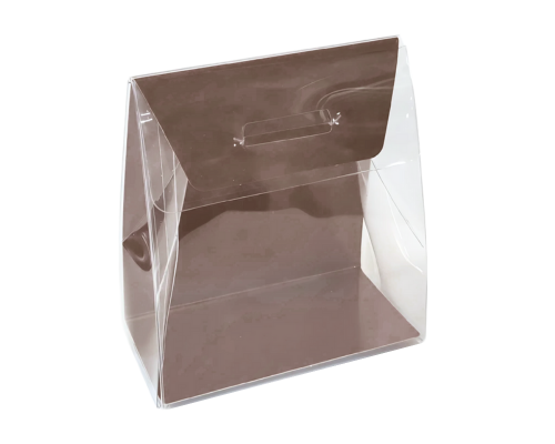 Pochette transparant L100xW50/H110mm brown