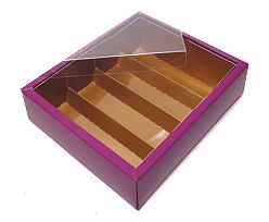 Macaron box 4 row purple copper Djerba