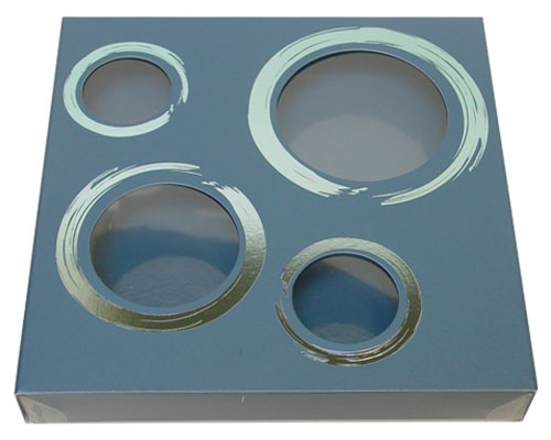Windowbox 4 circle large 140x140x19mm sea blue 