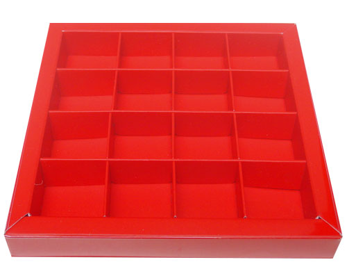 Windowbox 133x133x19mm 16 division strawberry