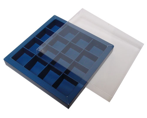 Windowbox 133x133x19mm 16 division blueberryblue 