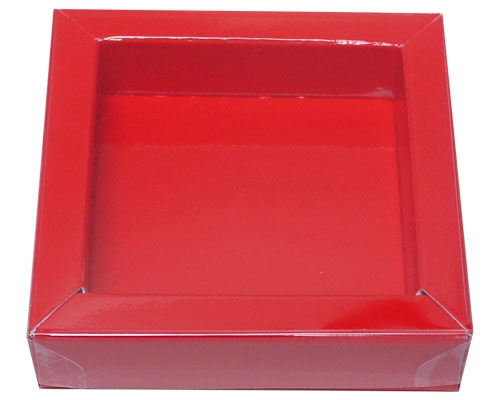 Windowbox 66x66x19mm rouge laqué