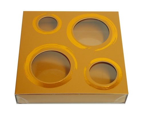 Windowbox 4 circle small 110x110x19mm hazelnut 