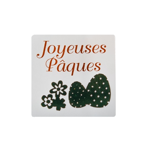 Label Joyeuses Pâques shiny white shiny green shiny orange 500pcs