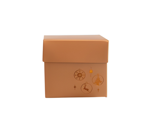 Cubebox Xmas ornament 80x80x75mm harvest gold