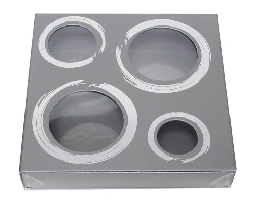 Windowbox 4 circle small 110x110x19mm warmgrey 