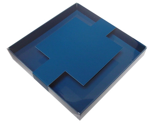 Windowbox carre large with sleeve 140x140x19mm blueberry blue