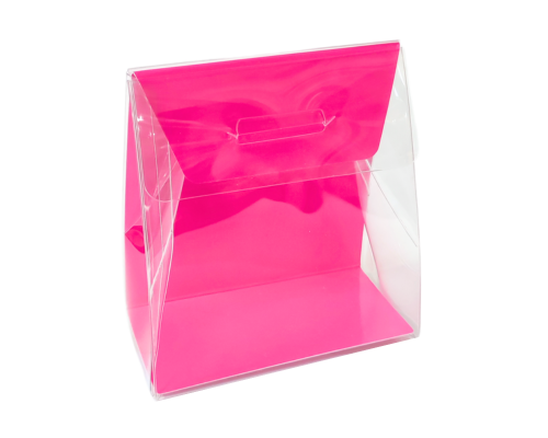 Pochette transparant L100xW50/H110mm fuchsia