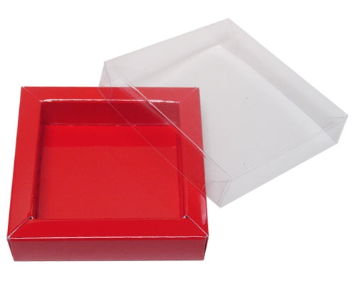 Windowbox 66x66x19mm rouge laqué