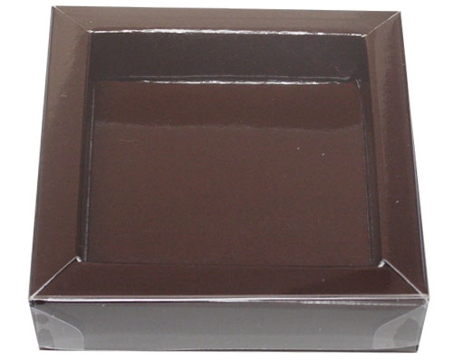 Windowbox 66x66x19mm chocolat laqué