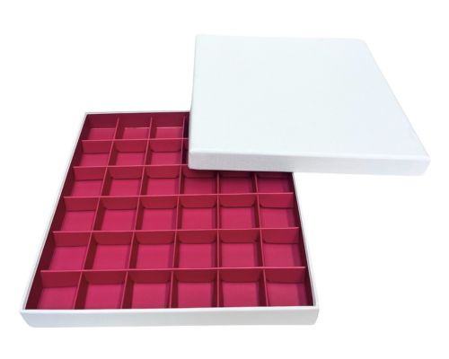 San Remo L204xW204xH31mm + compartments white dahlia