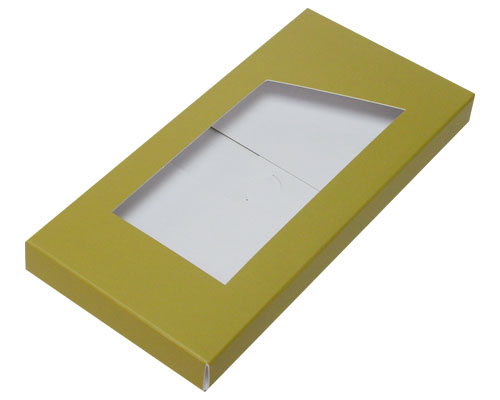 4-Flap Folding version Chocolate Bar Box with opening, almond