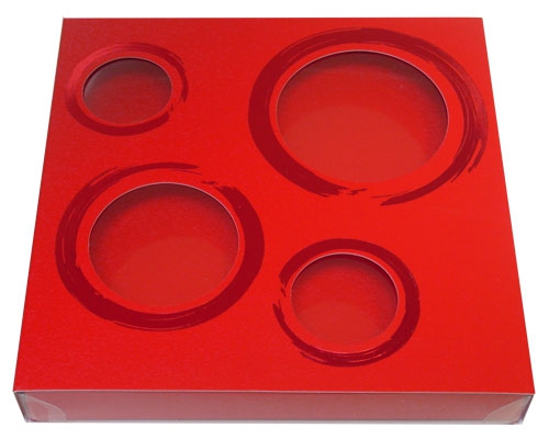 Windowbox 4 circle large 140x140x19mm strawberry