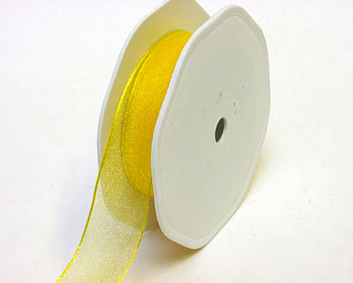 organza N 15 wired edge yellow 