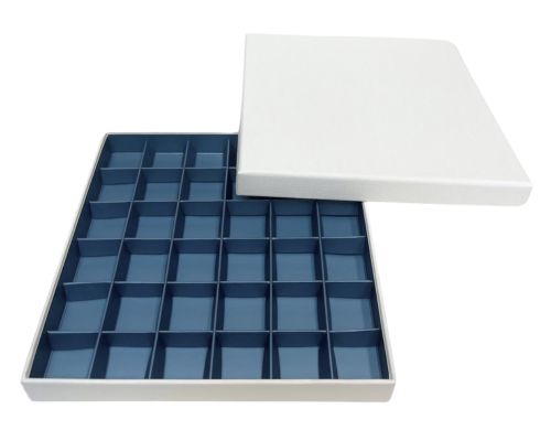 San Remo L204xW204xH31mm + compartments white seablue