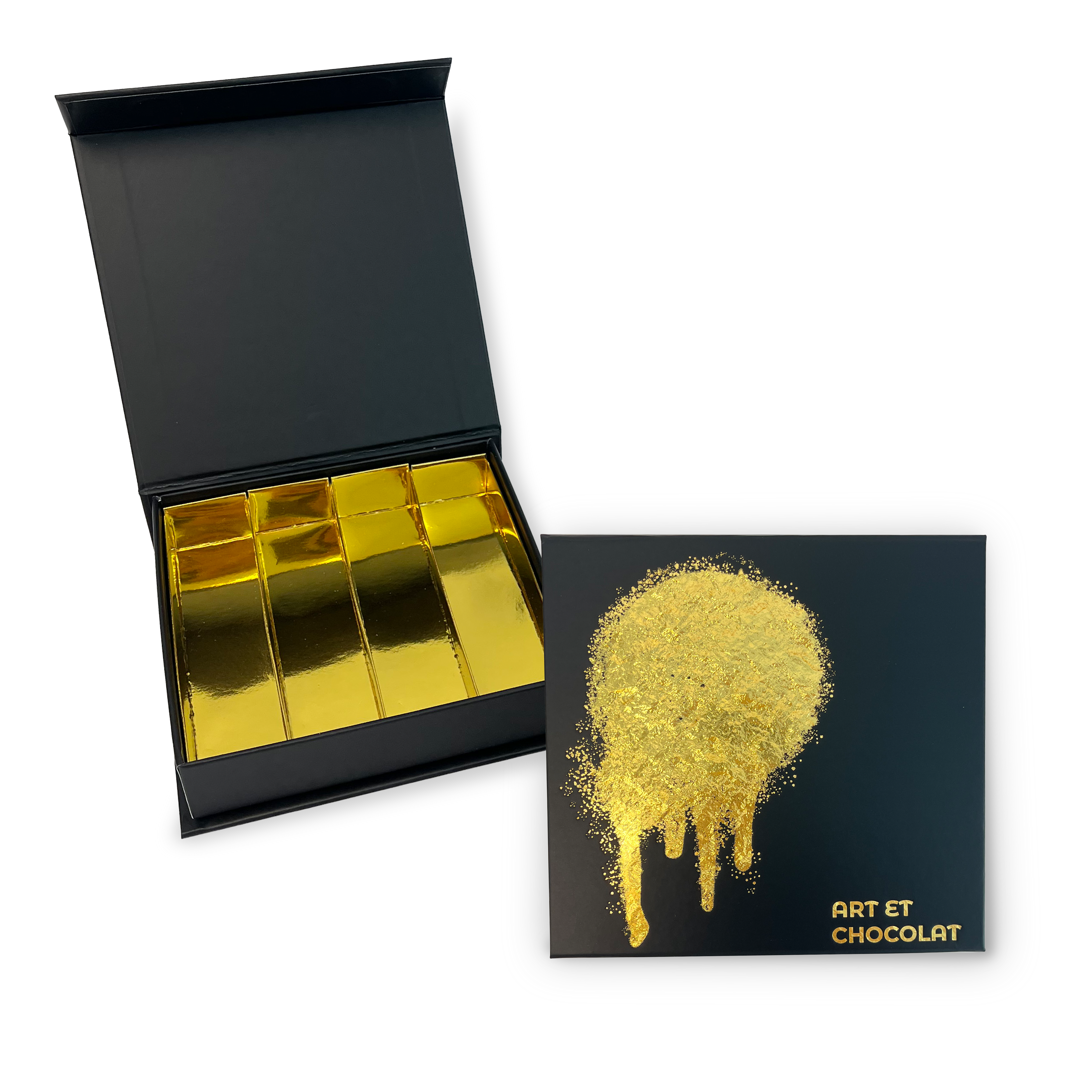 LuxBox magnet L140xW140xH30mm black art et chocolat 