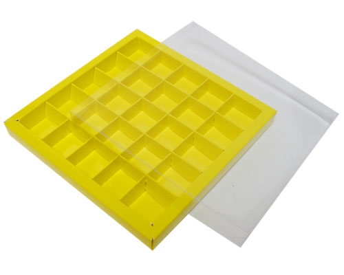 Windowbox 166x166x19mm 25 division jaune laqué