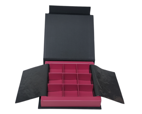 Flip flap box L100xW100xH19mm black dahlia