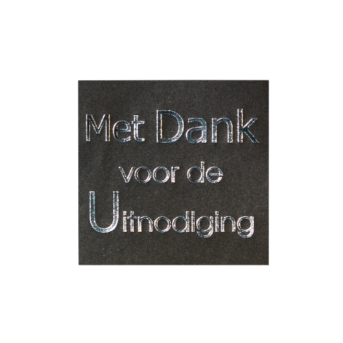 Wish label Met Dank voor de Uitnodiging black silver 500pcs