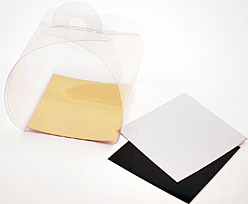 PVC take away box L105xW105xH90mm + black cardboard