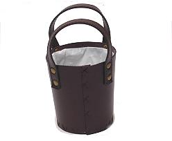 peveril basket/handle leatherlook middle brown
