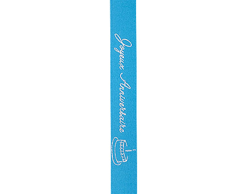 Ribanbel joyeux anniversaire turquoise/silver
