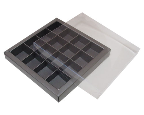 Windowbox 133x133x19mm 16 division warmgrey 