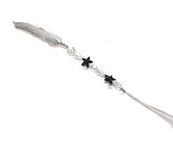 deco feather stick silver
