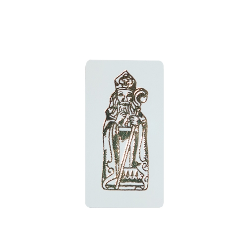 Label Sinterklaas shiny white/shiny gold 500pcs