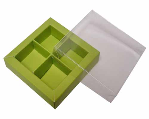 Windowbox 66x66x19mm 4 division kiwi green 
