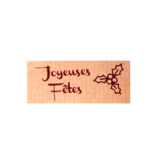 Label Joyeuses fêtes kraft/matte burgundy 500pcs