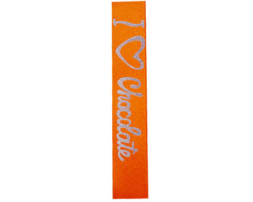 DoubleFaceSatin I Love Chocolat  Orange/Silver