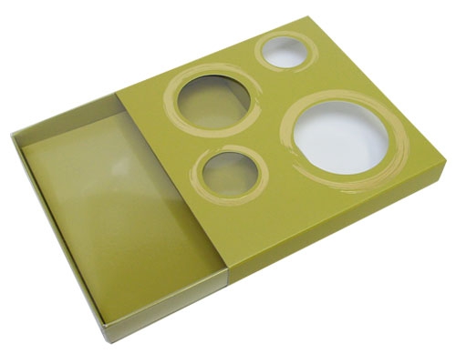 Windowbox 4 circle large 140x140x19mm almond