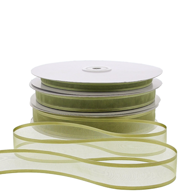 Organza satin edge M 10mm/50mtr aloë vera