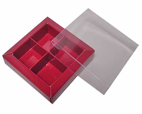 Windowbox 66x66x19mm 4 division brique laque 