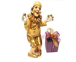 clown ball standing, gold