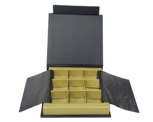 Flip flap box L100xW100xH19mm black almond