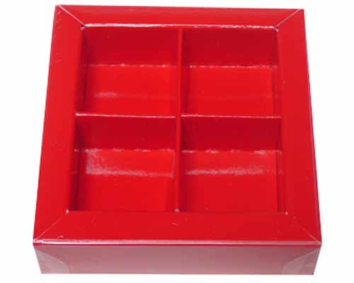 Windowbox 66x66x19mm rouge laque 